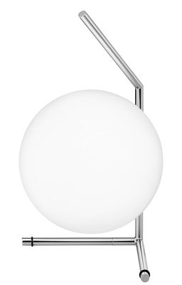 Illuminazione - Lampade da tavolo - Lampada da tavolo IC T1 Low - / H 38 cm di Flos - Cromato - Acciaio cromato, vetro soffiato