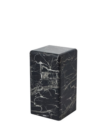 Furniture - Coffee Tables - Marble look Small End table - / H 61 cm - Marble effect by Pols Potten - Black - MDF, Resin