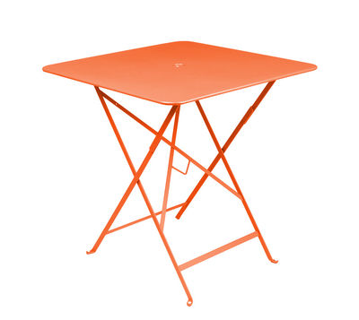 Outdoor - Garden Tables - Bistro Foldable table - 71 x 71 cm - Foldable - With umbrella hole by Fermob - Paprika - Lacquered steel