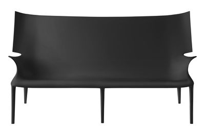 Furniture - Sofas - Uncle Jack Straight sofa - L 190 cm by Kartell - Black - Polycarbonate