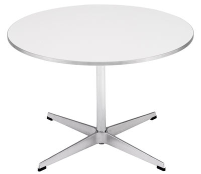 Arredamento - Tavolini  - Tavolino Coffee table series - A 222 - Ø 75 cm di Fritz Hansen - Bianco - Alluminio, Linoleum