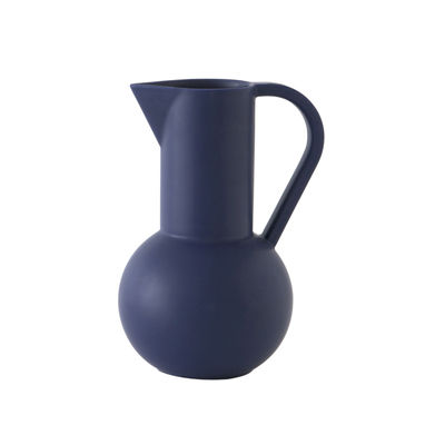 Tableware - Water Carafes & Wine Decanters - Strøm Medium Carafe - / H 24 cm - Handmade ceramic by raawii - Blue - Ceramic