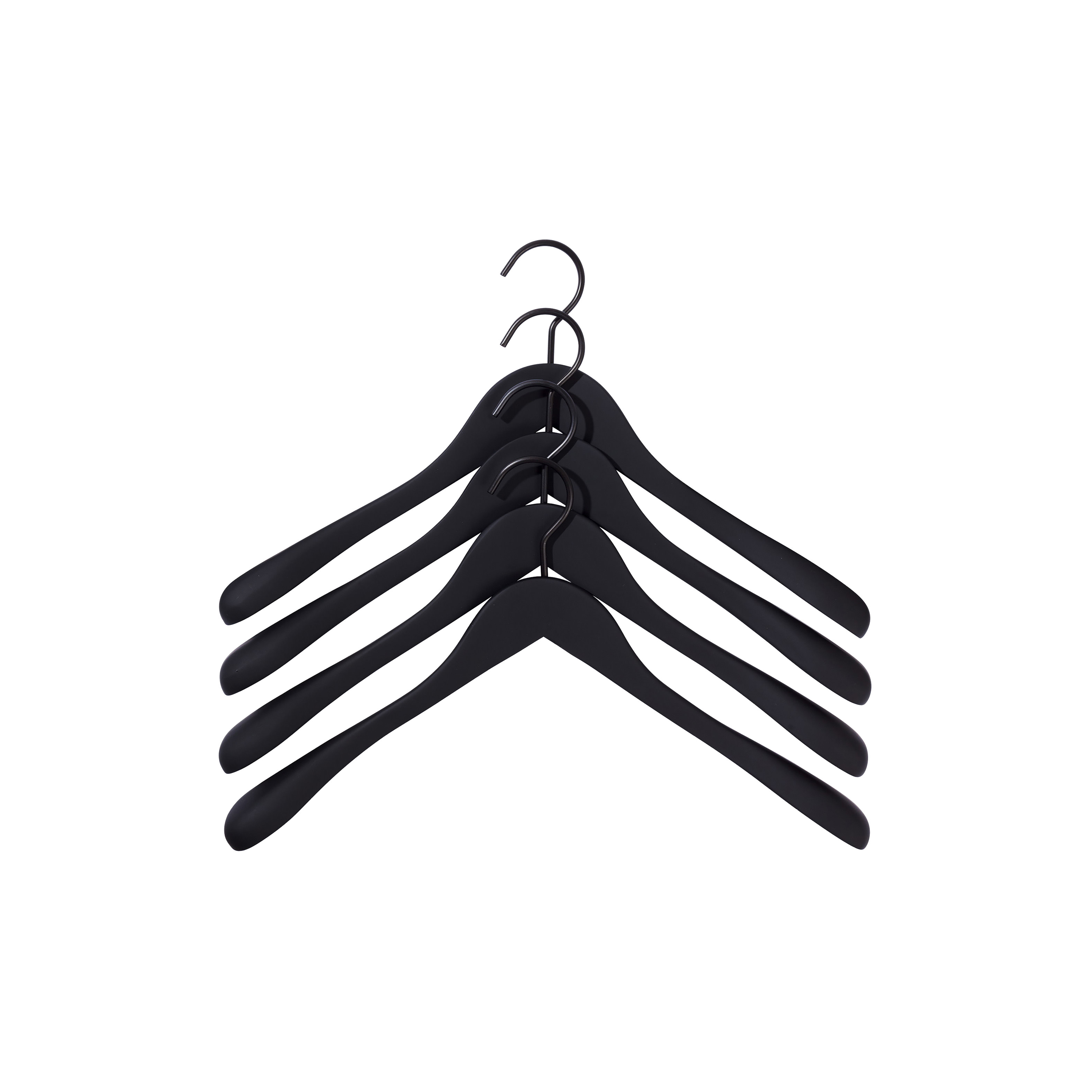 Hanger Soft Coat Hay Large Set of Black Wood Made In Design