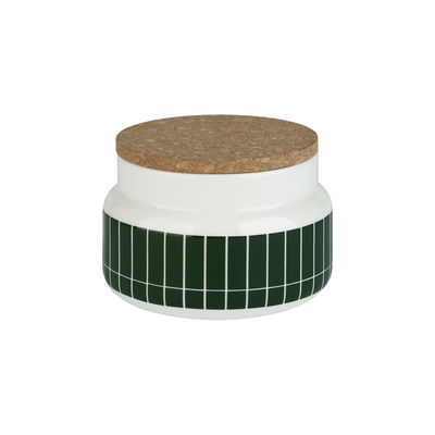 Marimekko - Boîte Boîtes en Céramique, Grès - Couleur Vert - 20.8 x 20.8 x 9.8 cm - Designer Annika 