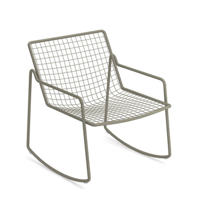 Arredamento - Poltrone design  - Rocking chair Rio R50 - / Metallo di Emu - Grigio-Verde - Acciaio