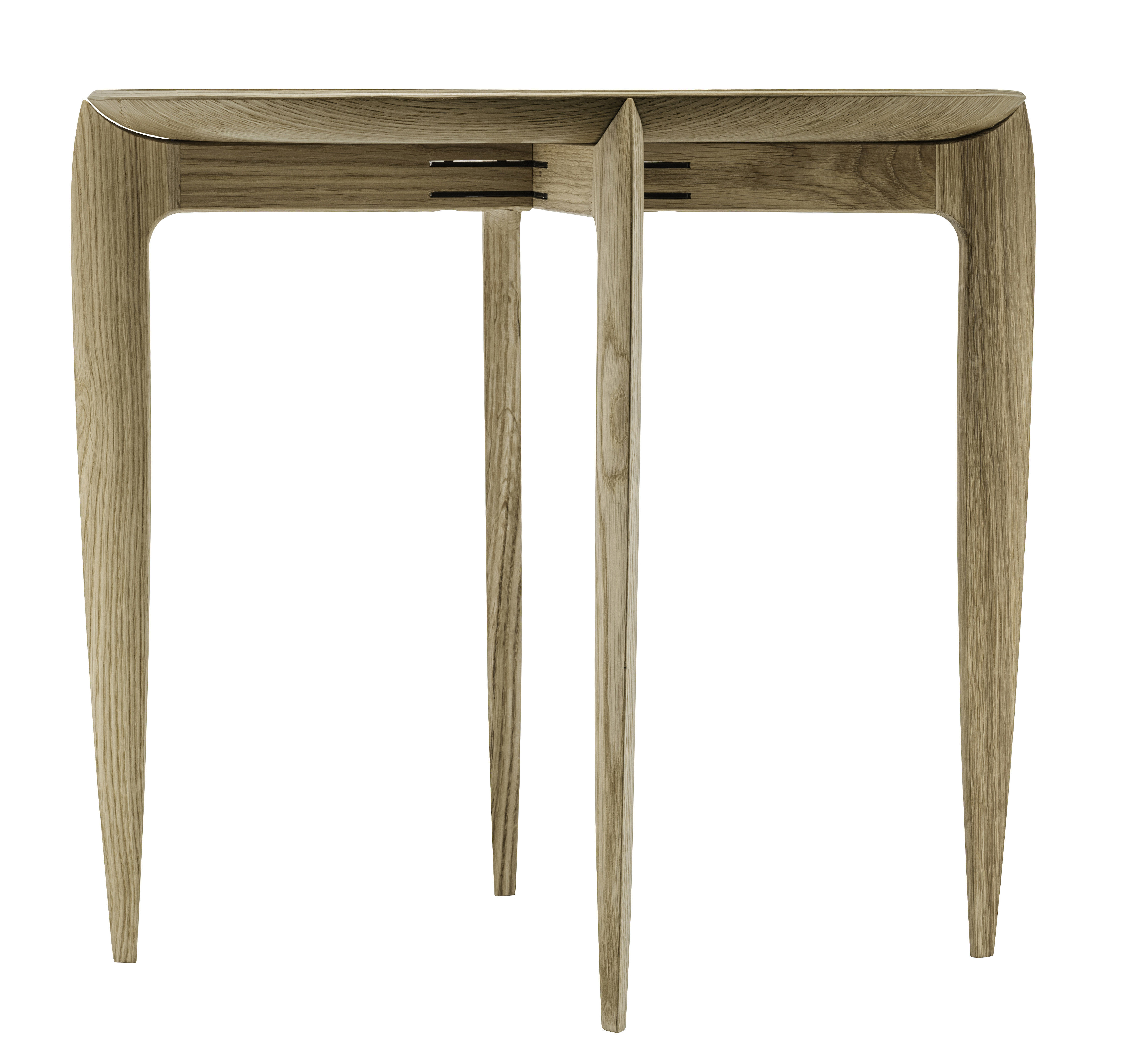 Table d'appoint Tray Small / Réédition 1958 - Plateau amovible Ø 45 cm - Fritz Hansen bois naturel en bois
