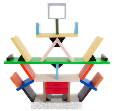 Furniture - Bookcases & Bookshelves - Carlton Bookcase by Memphis Milano - Multicolored - Lacquered wood, Plastic laminate