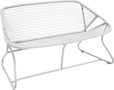 Furniture - Benches - Sixties 2 seater sofa by Fermob - White - Aluminium, Plastic material