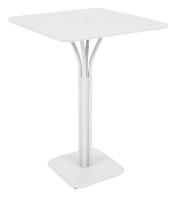 Furniture - High Tables - Luxembourg High table - 80 x 80 x H 105 cm by Fermob - Cotton white - Lacquered aluminium