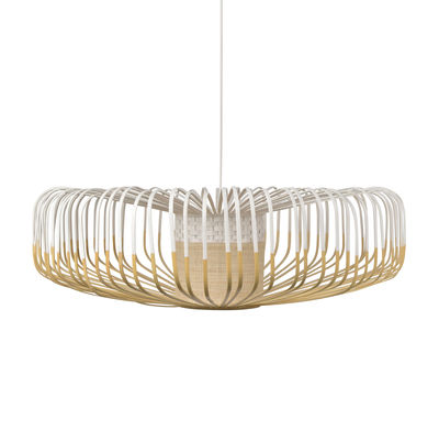 Lighting - Pendant Lighting - Bamboo Up XXL Pendant - / Ø 80 cm by Forestier - White - Bamboo