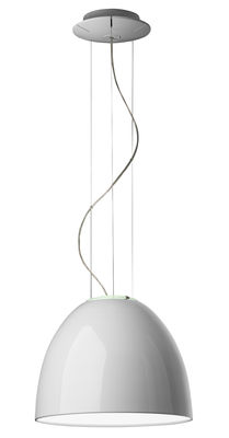 Leuchten - Pendelleuchten - Nur Mini Gloss Pendelleuchte Ø 36 cm - lackiert - Artemide - Weiß glänzend - Halogen - klarlackbeschichtetes Aluminium