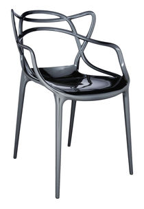 Stapelbarer Stuhl Masters plastikmaterial grau silber metall / metallic - Kartell