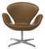 Swan chair Swivel armchair - Leather version by Fritz Hansen