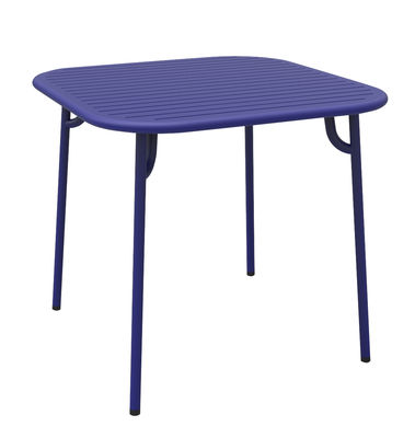 Table Week-end / 85 x 85 cm - Aluminium - Petite Friture bleu en métal