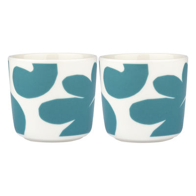 Table et cuisine - Tasses et mugs - Tasse à café Leikko / Sans anse - Set de 2 - Marimekko - Leikko / Bleu sarcelle - Grès