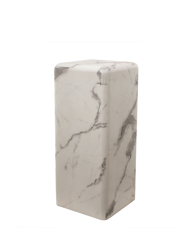 Furniture - Coffee Tables - Marble look Medium End table composite material white / H 76 cm – Marble effect - Pols Potten - White - MDF, Resin