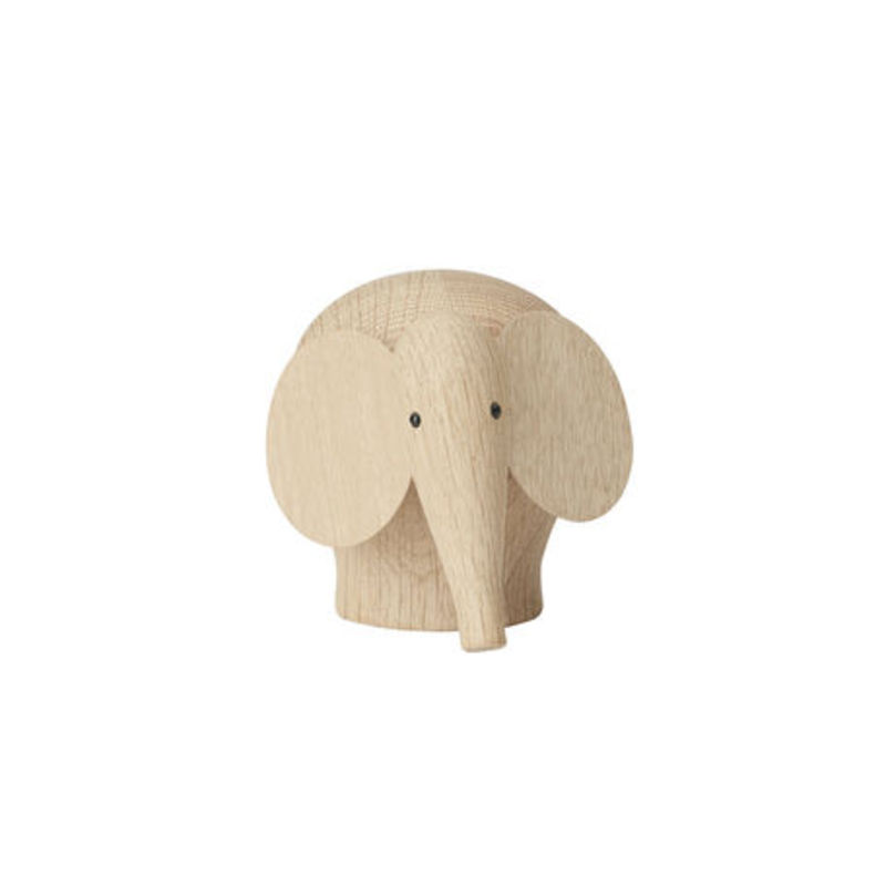 Figur Nunu SMALL holz natur / Elefant - L 14 cm - Woud - Elefant / Eiche - massive Eiche