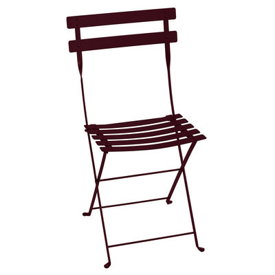 Furniture - Chairs - Bistro Folding chair - / Metal by Fermob - Black cherry - Lacquered steel