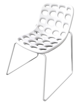 Furniture - Chairs - Chips Stacking chair - Plastic & metal legs by MyYour - White - Painted stainless steel, Polythene