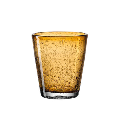 Tavola - Bicchieri  - Bicchiere Burano - / con Bolle - 330 ml di Leonardo - Ambra - Vetro a bolla soffiato in bocca