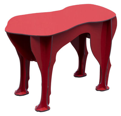 Möbel - Couchtische - Sultan Hocker - Ibride - Rot glänzend - kompakte Press-Spanplatte