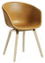 Poltrona imbottita About a chair AAC23 - / Vero cuoio & gambe legno di Hay
