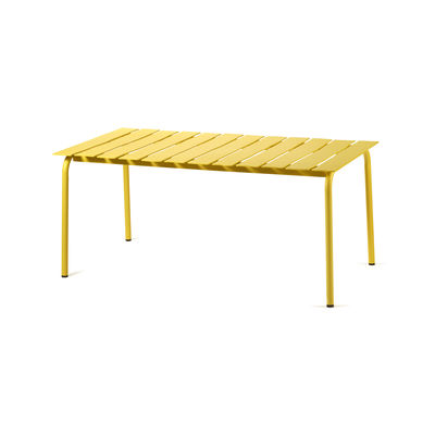 Furniture - Chairs - Aligned Rectangular table - / By Maarten Baas - 170 x 85 cm / Aluminium by valerie objects - Yellow - Thermolacquered aluminium