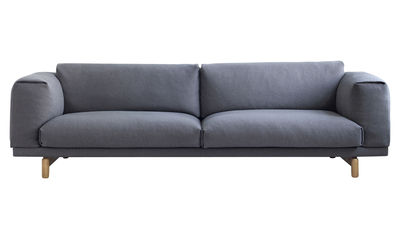 Möbel - Sofas - Rest Sofa 3-Sitzer - Muuto - Grau - Kvadrat-Stoff 