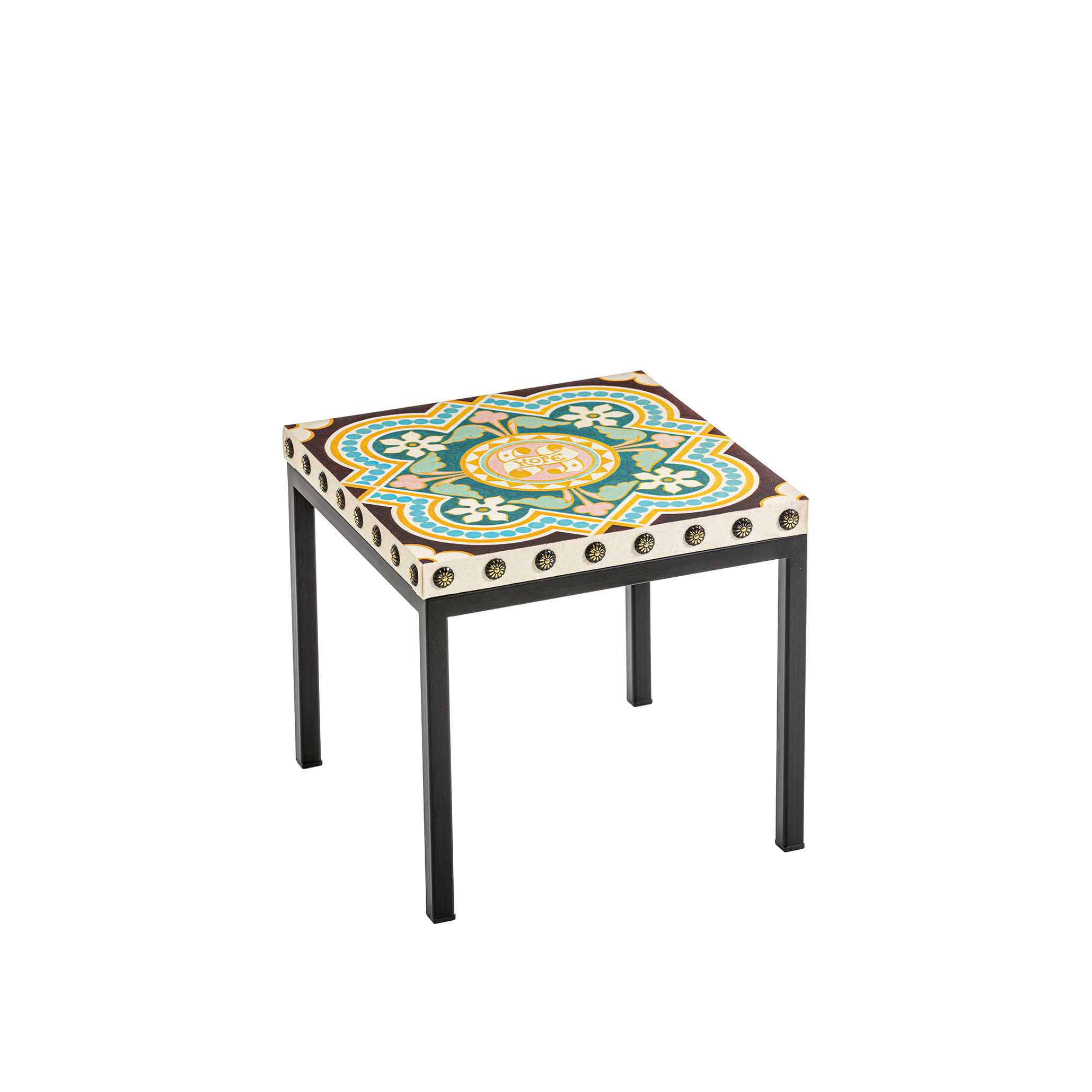 Table d'appoint Not a Harem - Hope / 35 x 35  x H 33 cm - Coton imprimé - Moroso multicolore en tissu