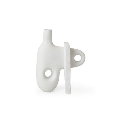 Decoration - Vases - Paradox Small Vase - / Porcelain - H 17 cm by Jonathan Adler - Small / Matt white - China