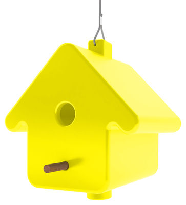Outdoor - Garden ornaments & Accessories - Picto bird shelter - To hang by Qui est Paul ? - Yellow - Polythene, Wood