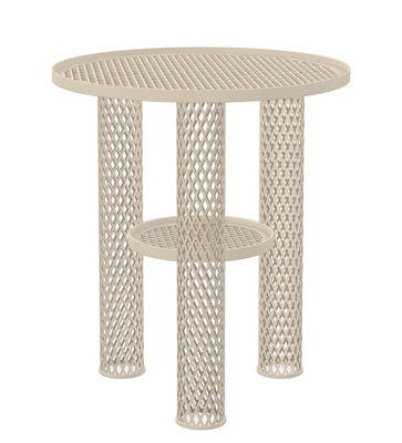 Furniture - Coffee Tables - Net Coffee table - Steel mesh / Ø 40 x H 46 cm by Moroso - Blanc - Varnished steel