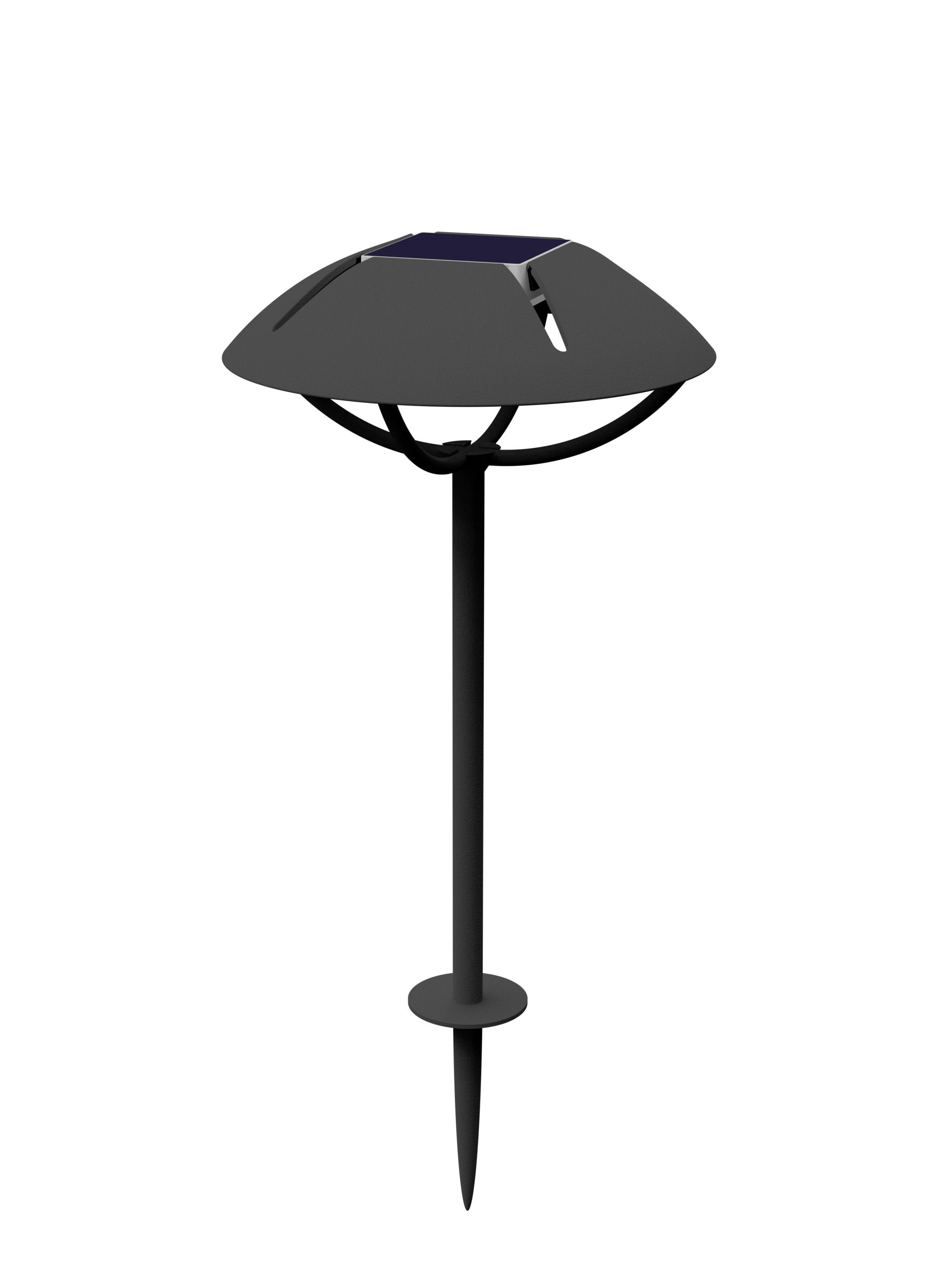 Lampe solaire Parabole LED / Hybride & connectée - à planter - Maiori noir en métal