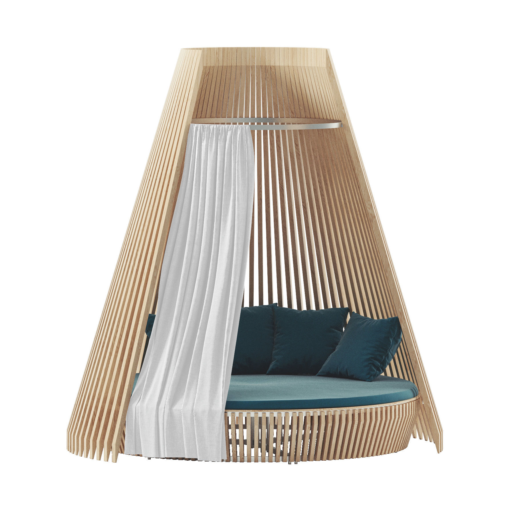 Rideau / Pour canapé rond Hut - Ethimo 280 x 265 cm blanc en tissu