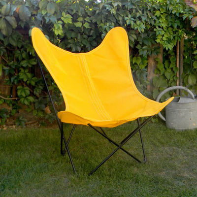 Möbel - Lounge Sessel - AA Butterfly OUTDOOR Sessel / Batyline - Gestell schwarz - AA-New Design - Gelb / Metall schwarz - Batyline® Bespannung, thermolackierter Stahl