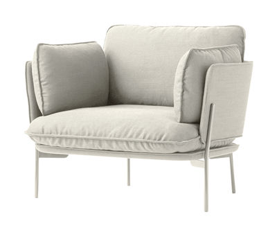 Möbel - Lounge Sessel - Cloud LN1 Sessel - &tradition - Elfenbeinfarben - Holz, Kvadrat-Gewebe, lackierter Stahl