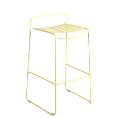 Furniture - Bar Stools - Surprising Bar stool - / Metal - H 78 cm by Fermob - Frosted lemon - Painted steel