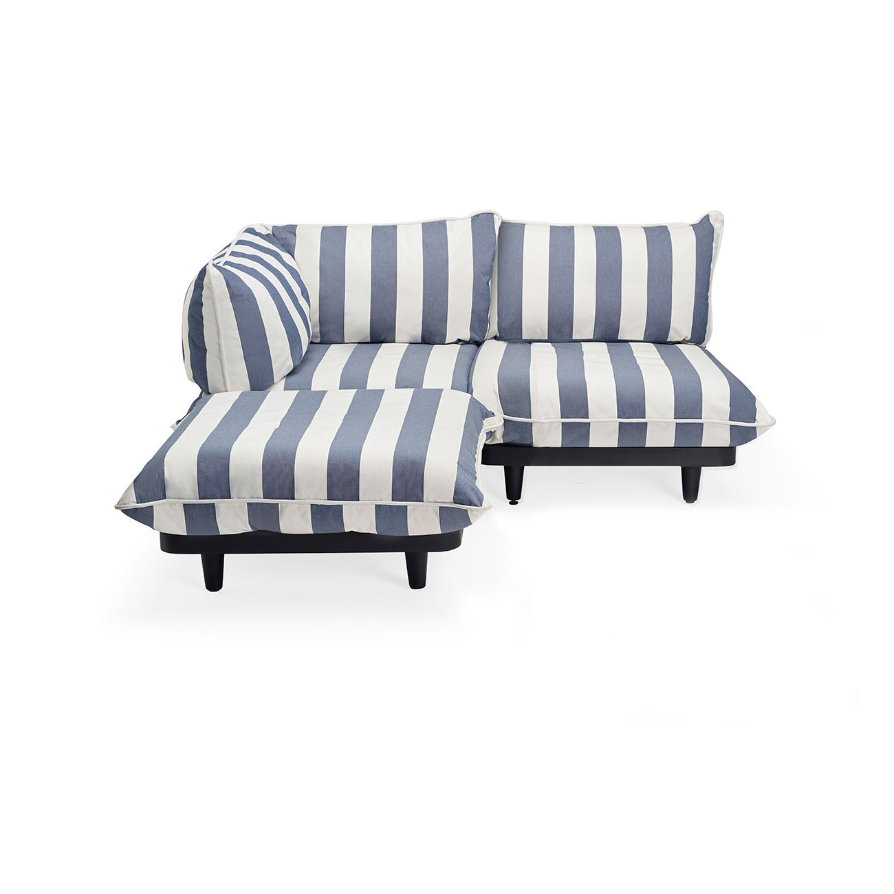 Canapé d'angle Paletti set / Accoudoir gauche - L 180 cm - Fatboy bleu en tissu
