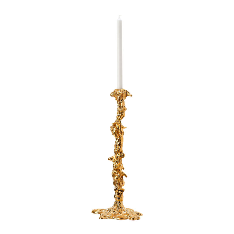 Dekoration - Kerzen, Kerzenleuchter und Windlichter - Kerzenleuchter Drip XL gold metall / 20 x 22 x H 50 cm - Aluminiumguss - Pols Potten - Goldfarben - Gussaluminium