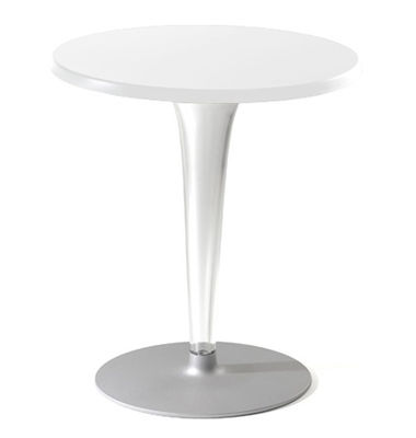 Furniture - Dining Tables - Top Top Round table - Laminated round table top by Kartell - White/ round leg - Laminate, PMMA, Varnished aluminium