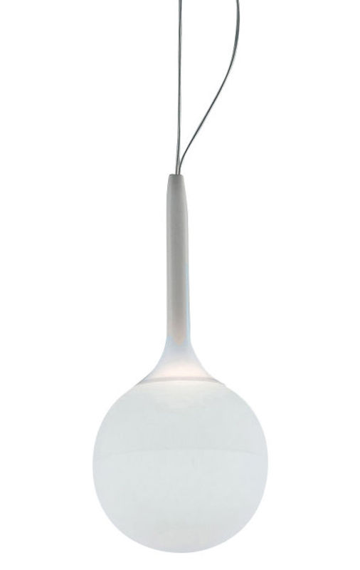 Illuminazione - Lampadari - Sospensione Castore vetro bianco - Artemide - Bianco - Ø 14 cm - vetro soffiato