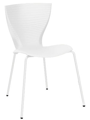 Möbel - Stühle  - Gloria Stapelbarer Stuhl / Kunststoff & Stuhlbeine aus Metall - Slide - Weiß - lackiertes Metall, Polypropylen