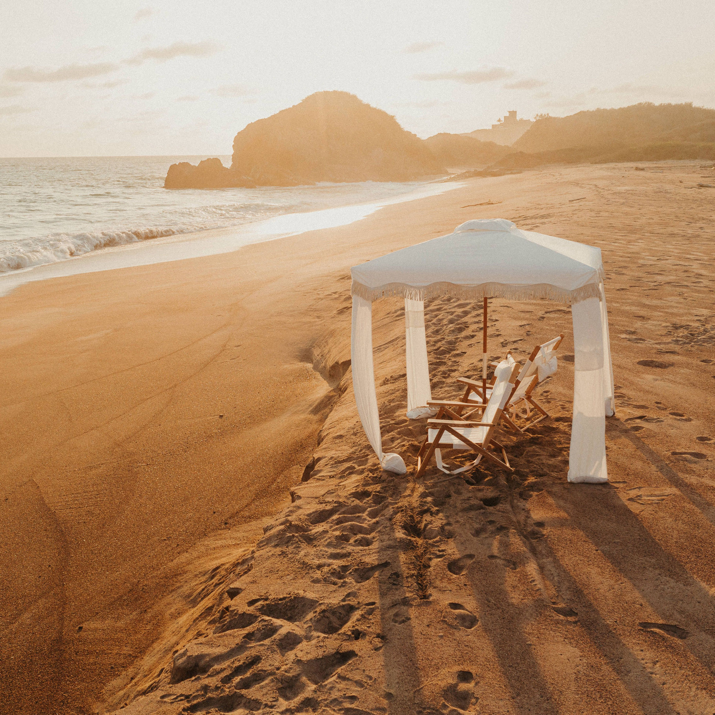 Tenda da Sole da Spiaggia in Tessuto e Legno Capri 