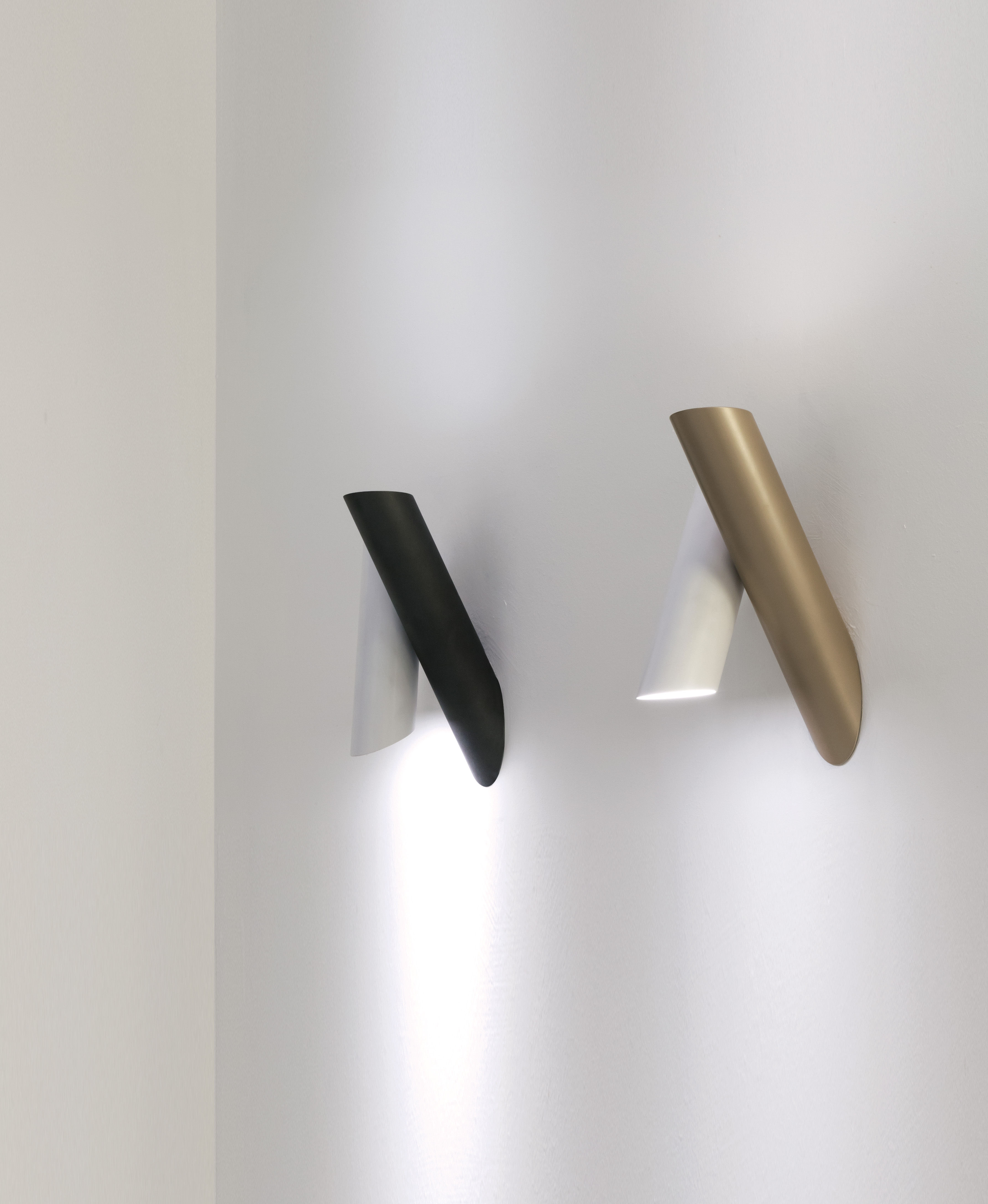 Wall light 2 Tubes by Nemo - White/Gold | Made In Design UK