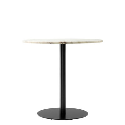Furniture - Dining Tables - Harbour Round table - / Ø 80 cm - Marble by Menu - White marble / Black base - Aluminium, Marble, Steel