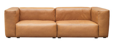 Mobilier - Canapés - Canapé droit Mags Soft / 2 à 3 places - L 238 cm / Cuir - Hay - Cuir cognac - Cuir