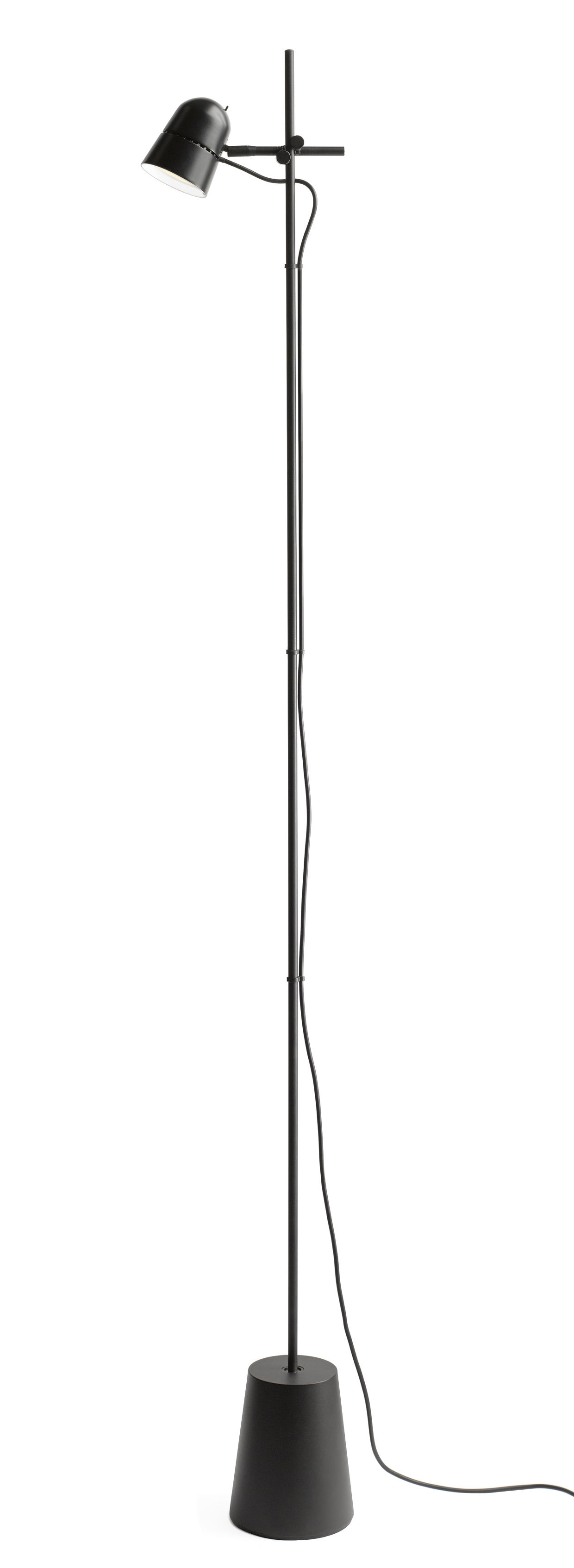 Lampadaire Counterbalance LED / Abat-jour orientable - H 170 cm - Luceplan noir en métal