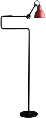 Lighting - Floor lamps - N°411 Small reading lamp - H 138 cm by DCW éditions - Red diffuser / Black structure - Steel