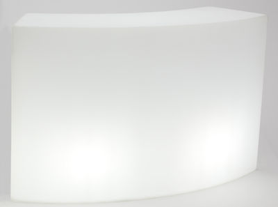 Mobilier - Mange-debout et bars - Bar lumineux Snack LED RGB / L 165 cm - Sans fil - Slide - Blanc - polyéthène recyclable
