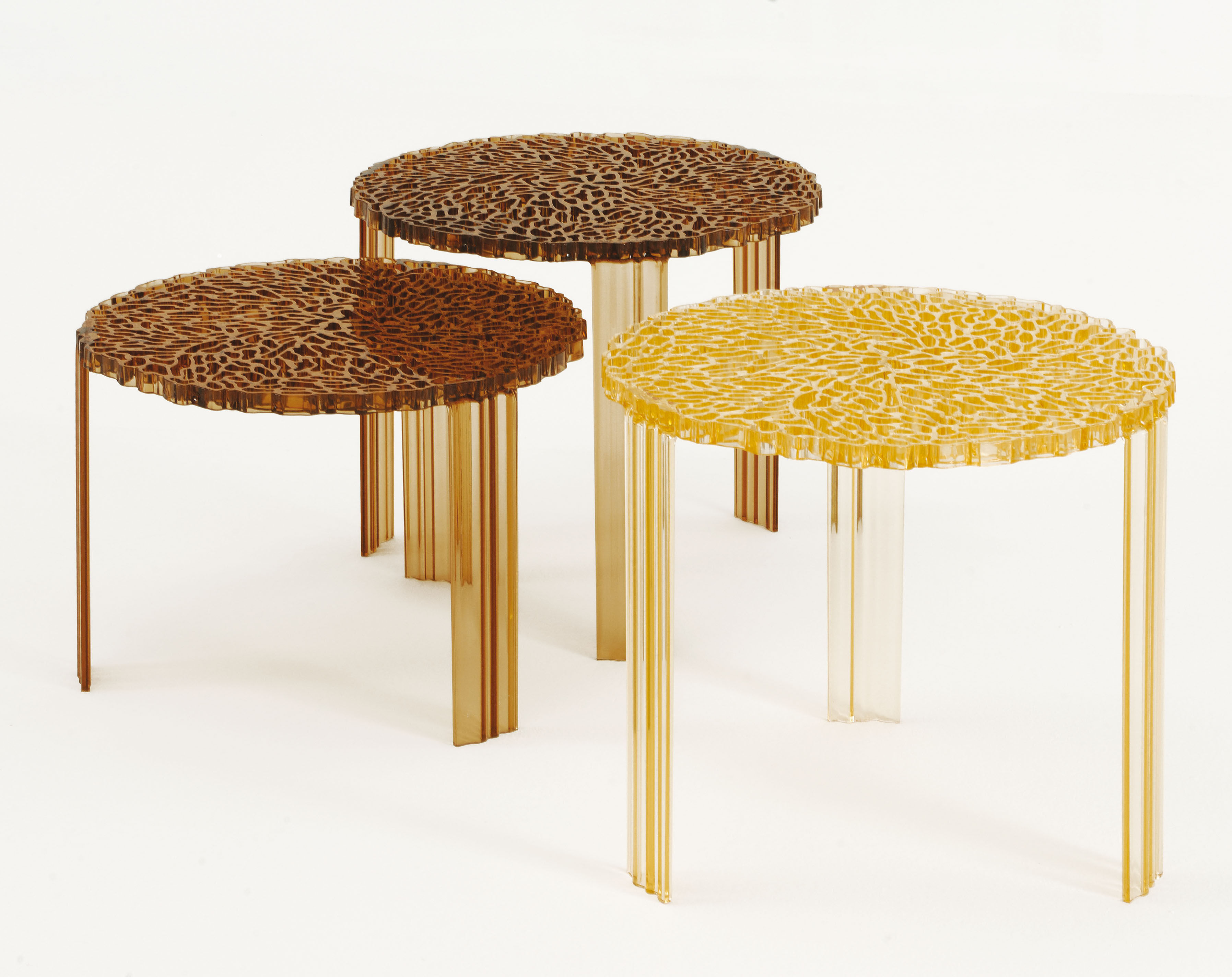 Table basse TTable Basso Kartell Ambre Transparent h 28 x Ø 50